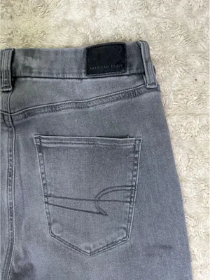 American Eagle grey Curvy Hi-Rise Next Level Stretch jeggings Size 8 X-Long thumbnail 8