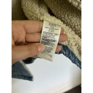 GAP Patch Pocket Sherpa Denim Jacket Chore Coat Barn Style Xs Petite Oversized thumbnail 4