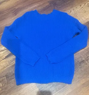 No Boundaries Bright Blue Chunky Crewneck Sweater thumbnail 1