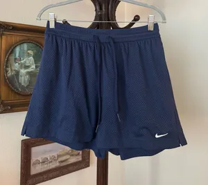 Vintage Style Navy Blue Dri-Fit Nike Shorts thumbnail 1