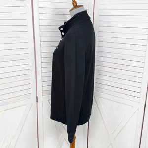 Vineyard Vines‎ Mock Neck Snap Pullover Sweatshirt Black Womens Medium thumbnail 2