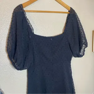 Missguided Black Sheer Puff Sleeve grunge‎ whimsical little black dress size 8 thumbnail 5