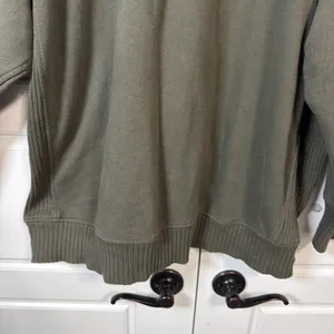 Aerie Sweatshirt Womens Large Olive Green Bright Star Studded Oversized Pullover thumbnail 11