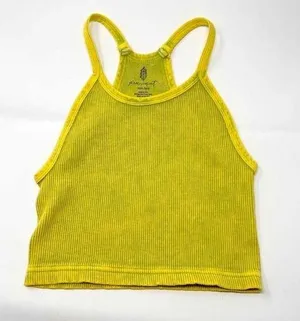 Nwot free people happiness runs tank womens xs/s green yellow distressed Color thumbnail 1