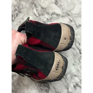 Sorel Out N’ About Plaid Buffalo Check Black Red Ankle duck Boots Lace up 8.5 thumbnail 4