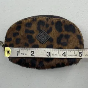 Patricia Nash Keisley Cosmetic Key Fob Leopard Calf‎ Hair Leather Brown Zipper thumbnail 16