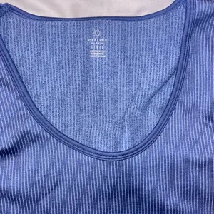 Aerie Blue Ribbed Scoop Neck Top thumbnail 2