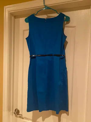 Royal Blue Belted Dress thumbnail 6