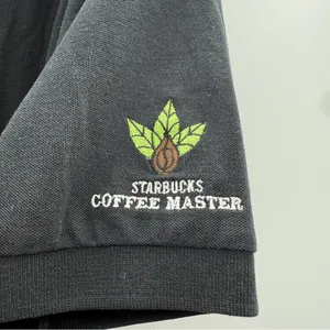 Starbucks‎ Coffee Master Polo Shirt Unisex Size Large Black Embroidered Work thumbnail 4