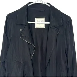 Abercrombie & Fitch Gray Drape Moto Cargo Utility bomber Jacket thumbnail 2