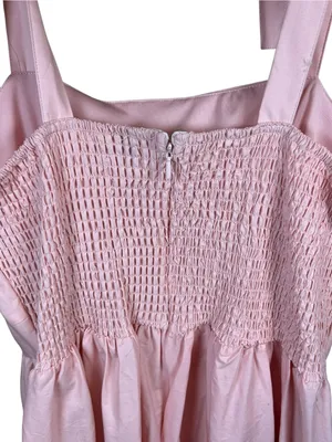 Joie Bridgerton Cottagecore Pink Floral Midi Dress Tie Shoulder Tea Party XL NWT thumbnail 8