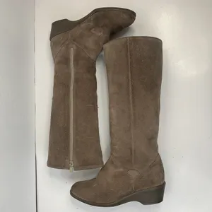 Vtg Brooks Brothers Size 7 Boots Shearling Lined Brown Suede Riding Women's 6075 thumbnail 3