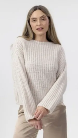 Holebrook Sweden Cajsa Ribbed Merino Wool Sweater Small Sand Shell Beige thumbnail 1