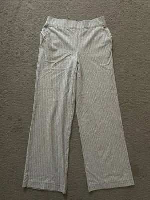 Truth Women's Wide-Leg Pinstripe Pants in Light Gray thumbnail 1