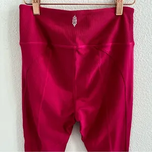 Free People Movement Pink Hot To It Full Length Ribbed Legging Active Pants M thumbnail 6