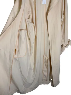 Topshop NWT Cream Trench Coat Belted Long Sleeve Jacket Size 4 thumbnail 8