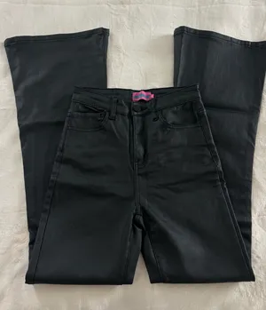 Edikted Faux Leather Flare Pants thumbnail 1