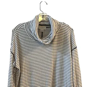 Liz Claiborne Weekend Women's Cowl‎ Neck Striped Sweater Black Size L thumbnail 2