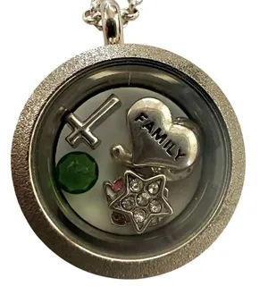 Floating Charm silver tone Locket necklace Silver thumbnail 1