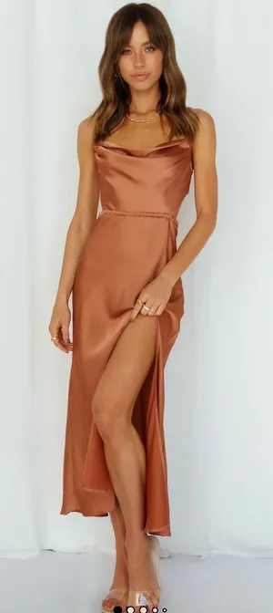 Hello Molly Dress Midi Rust Stand On My Own thumbnail 1