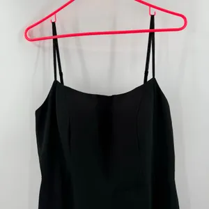 Azazie Tayla Dress Size 14 Bridesmaid Black Chiffon V-Back Side Boning Wedding thumbnail 7
