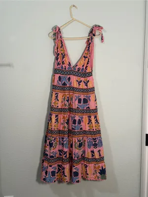 Farm Rio Seashell Tapestry Sleeveless Midi Dress size large thumbnail 3