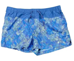 Columbia Blue Floral Drawstring Waistband Athletic Shorts XL thumbnail 1