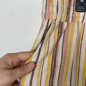 D&Co Naturals Linen blend pull on pants multicolor Striped Pants size Large thumbnail 4