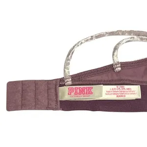 PINK Victoria's Secret Crushed Velvet Strappy Triangle Bralette Mauve Purple‎ M thumbnail 4