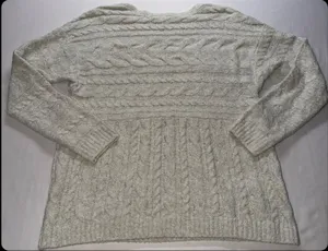 J.Jill Cable Knit Sweater Women Small Ivory Long Sleeve Pullover Cozy thumbnail 1