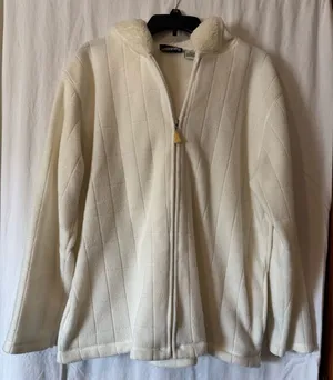 Fashion Bug Cream Fleece Zip-Up Hooded Jacket – XL thumbnail 1