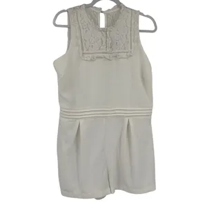 Disney Alice iThrough Looking Glass Romper Sz XL Fairy Coquette Lace Bib Cream thumbnail 2