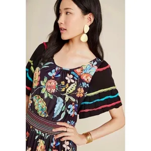 NWT!! Anthropologie ALDOMARTINS Catalonia Floral Paisley Maxi Dress Medium‎ thumbnail 4