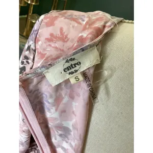 Entro Pink Floral Cutout Maxi Dress Balloon Sleeve V-Neck Boho D17638‎ Small thumbnail 4
