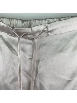 Victorias Secret PINK Size Large L Pajama Pants Satin Blush Pink PJs Drawstring thumbnail 2