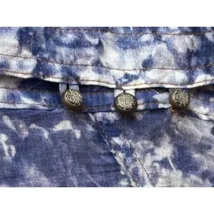 Soft Surroundings‎ Shirt Women Medium Blue Floreale Striped Popover Linen Top thumbnail 9