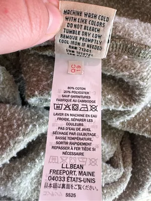 L.L. Bean Sunwashed Sweats Splitneck Polo Olive Gray Large Green thumbnail 6