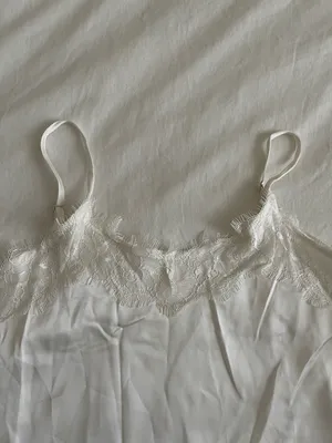 Lace Satin Cami Top White thumbnail 4