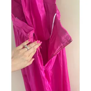 Lulus Pristine Glow Magenta Pink Ruffled Tie-Back Maxi Dress Size Small Formal thumbnail 9