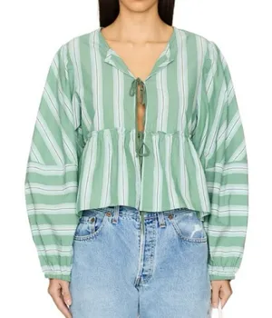 NEW Free People Brunch Babe Blouse Sz M thumbnail 1