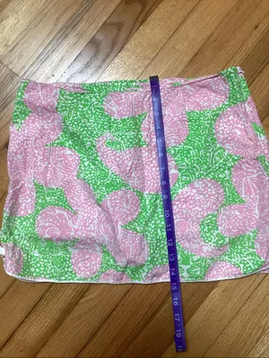 Lilly Pulitzer pink and green floral pattern skort size 8 thumbnail 10