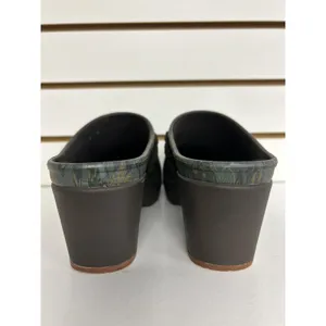 CROCS Dual Comfort Clog Slide Blue Brown Floral Womens Size 7 Heels Comfort Boho thumbnail 5