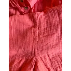 Old Navy XS Petite Coral Double Gauze Romper 100% Cotton Button Front Pockets thumbnail 8