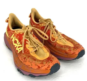 Hoka One One Speedgoat 6 Womens 9.5 Trail Running Shoes Orange Red Vibram thumbnail 1