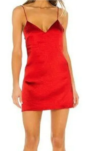 Superdown Jessa Open Back Red Mini Slip Dress MED NWT Sexy Club thumbnail 1