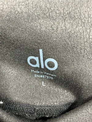 ALO Yoga Black Ribbed Moto-Style High-Waist Leggings 1159 thumbnail 3