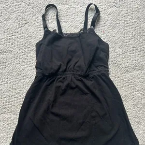 black A-line nursing tank with snap straps womens size medium thumbnail 1