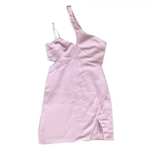 Revolve NBD x Naven Chloe Asymmetric One Shoulder Cutout Wrap Mauve Mini Dress S thumbnail 3