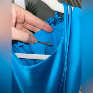 ALEXIS Lune Gown Womens Large L‎ Blue Sleeveless Cutout A-Line Maxi Satin thumbnail 9