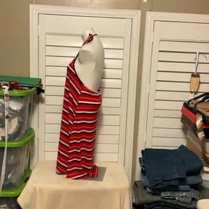 Mossimo Supply Co. Red and White Striped Backless Dress thumbnail 5
